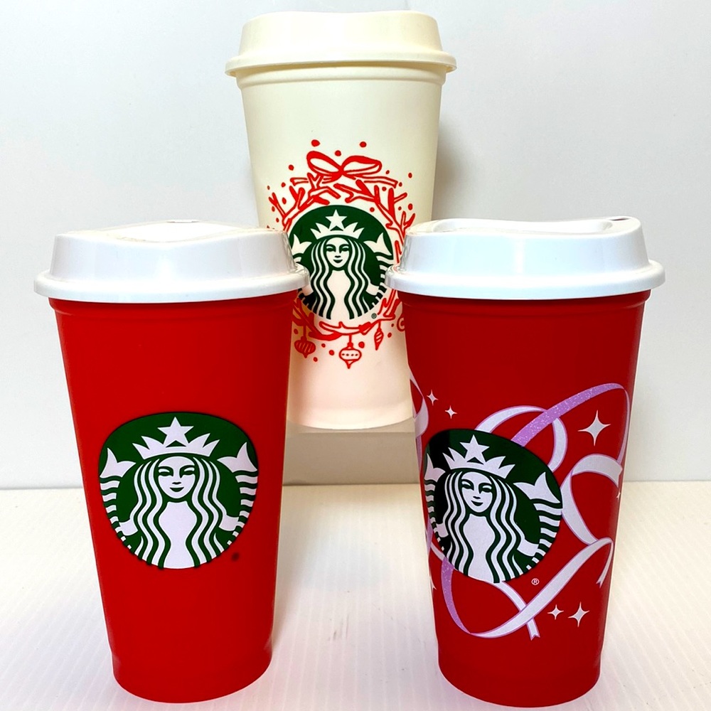 3 Starbucks Holiday 2021 Cup - New Vintage & collectibles | Color: Red and White